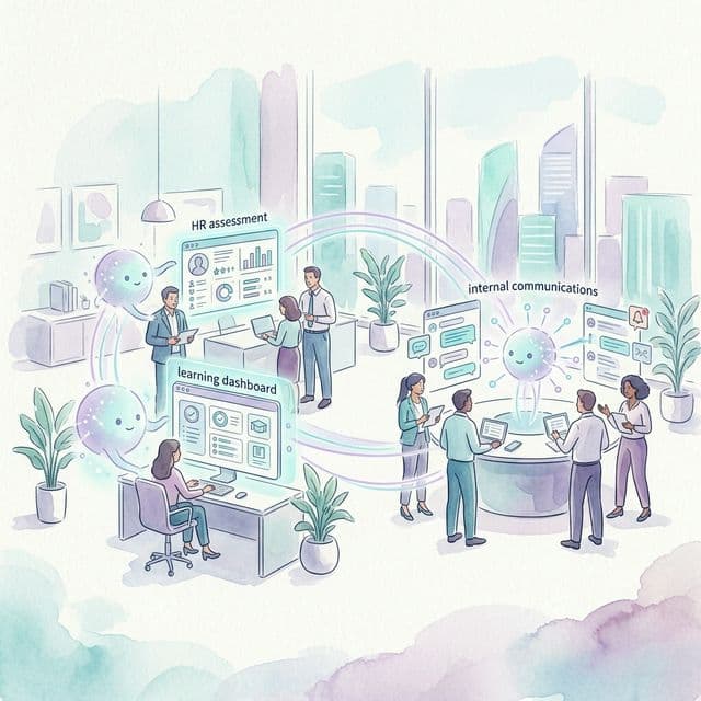Enterprise Multi-Agent Tools — watercolor illustration