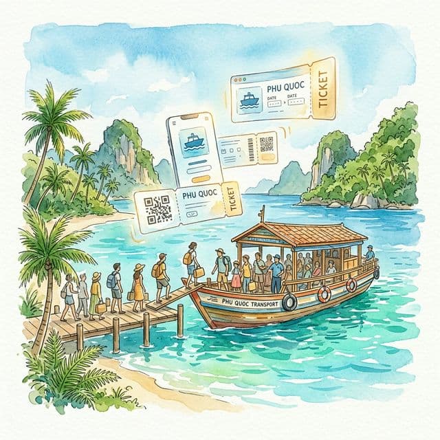 Phu Quoc Express Ticketing — watercolor illustration