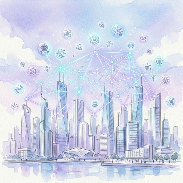 PropTech Digital Exchange — watercolor illustration