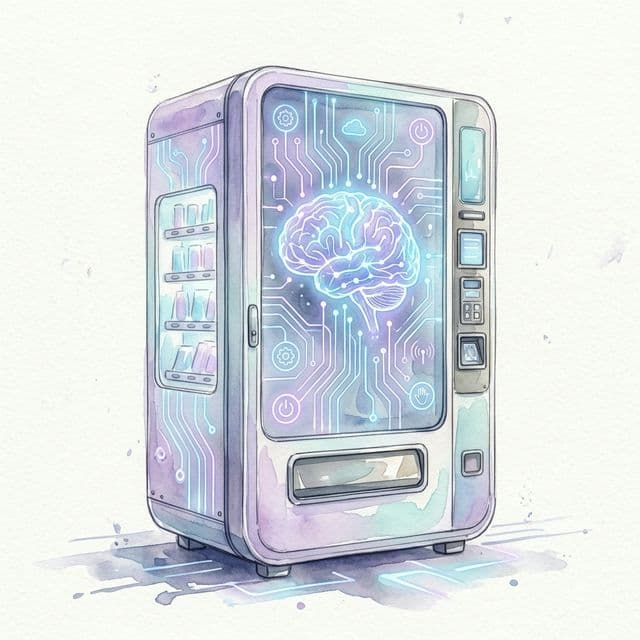 Smart Vending Machine — watercolor illustration